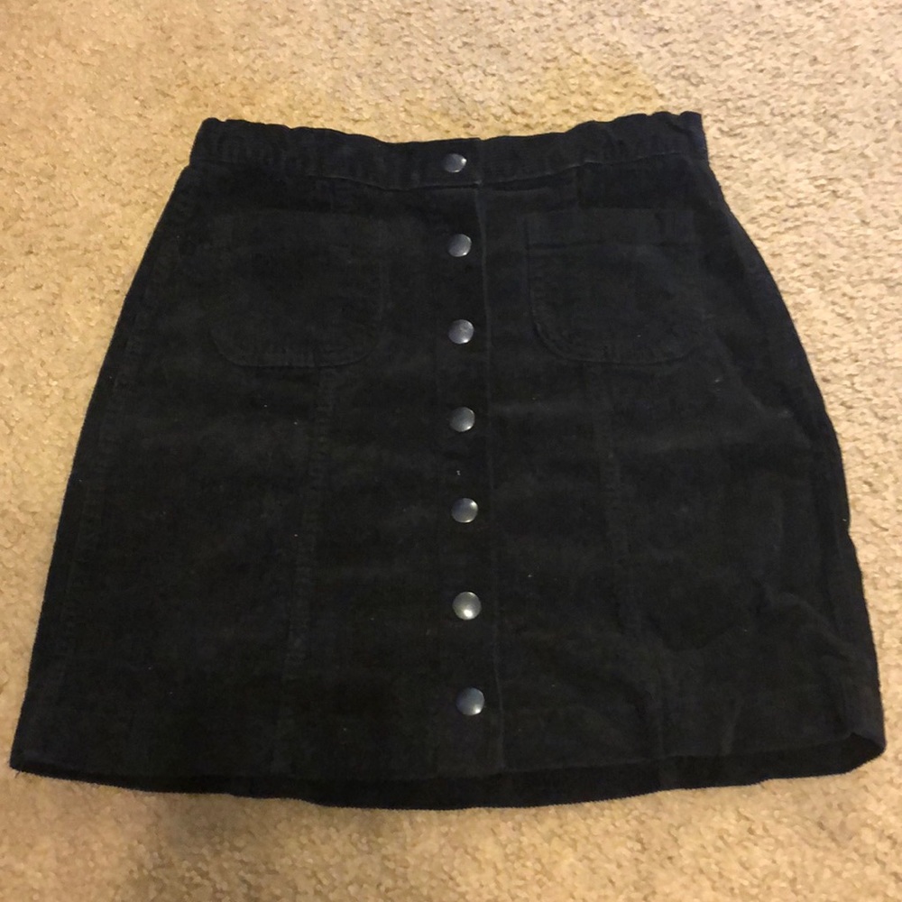Suede button up skirt